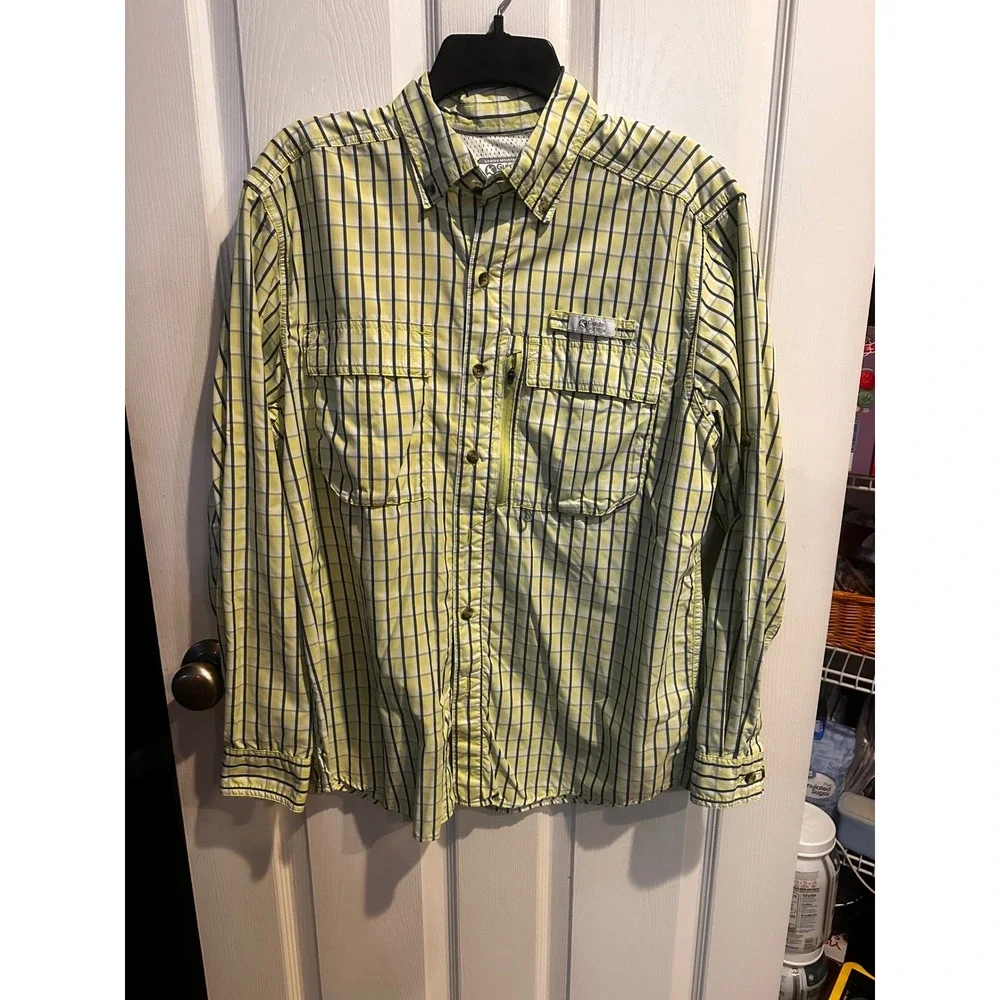 Gander Mountain Guide Series Mens Lined Plaid Long Sleeve Button Up Shirt Size M - Picture 2 of 5